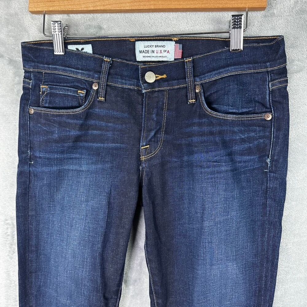 Lucky Brand Dark Wash Ankle Skinny Jeans Made in USA Designer Denim Size 4/27 - Picture 2 of 14